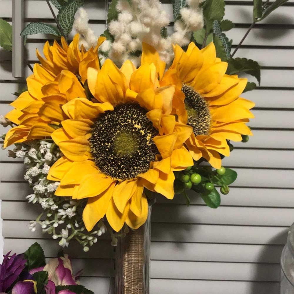 Hawesome Artificial Sunflowers Bouquet 7 Pcs Gold