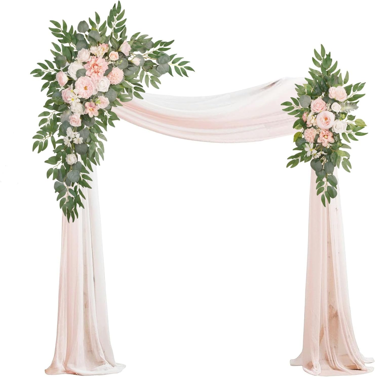 Artificial Flower Arch Kit 4 Pieces Flamingo Pink Rose Decor