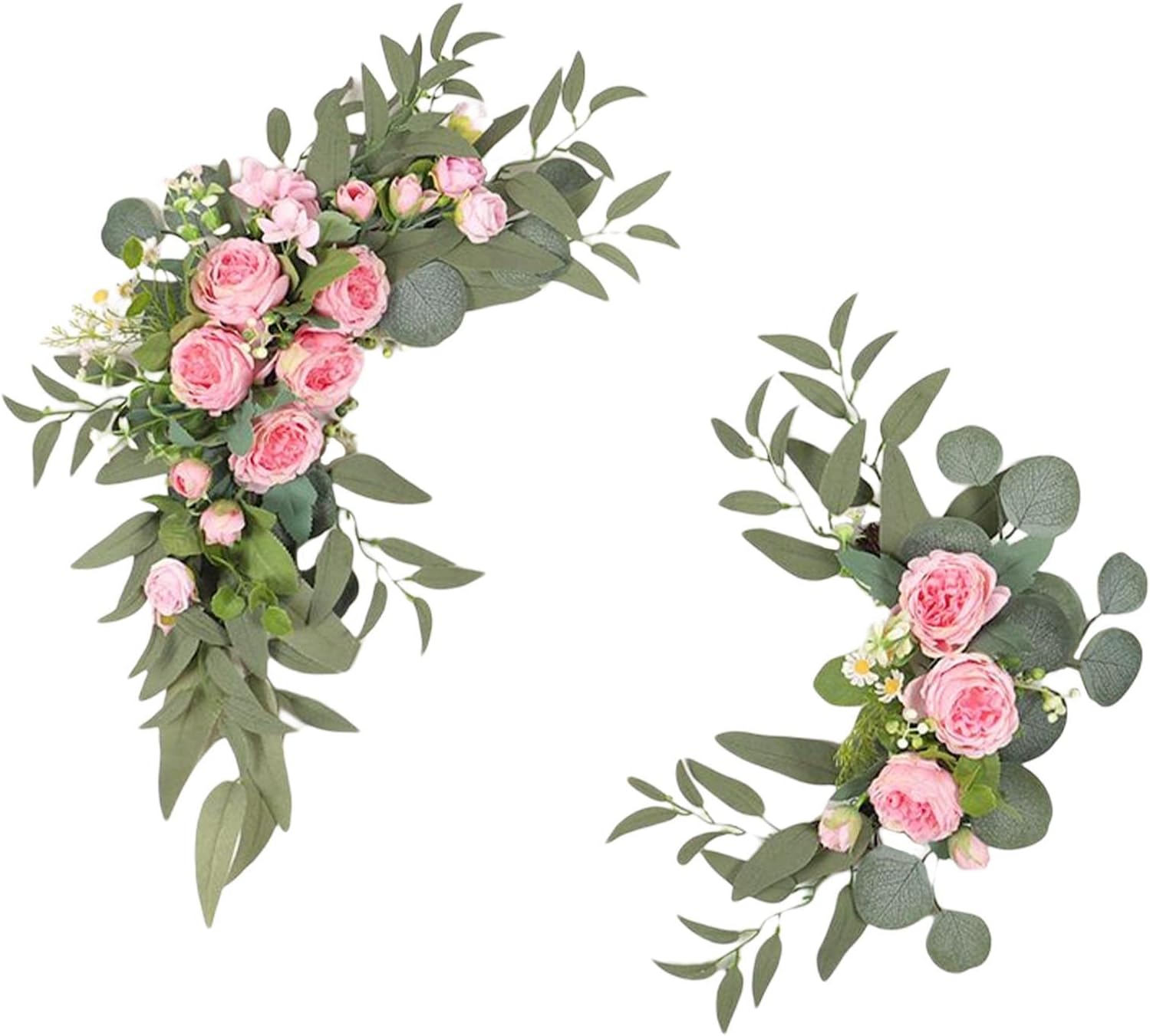 Almencla Artificial Peony Wedding Arch Flowers 2Pcs Pink