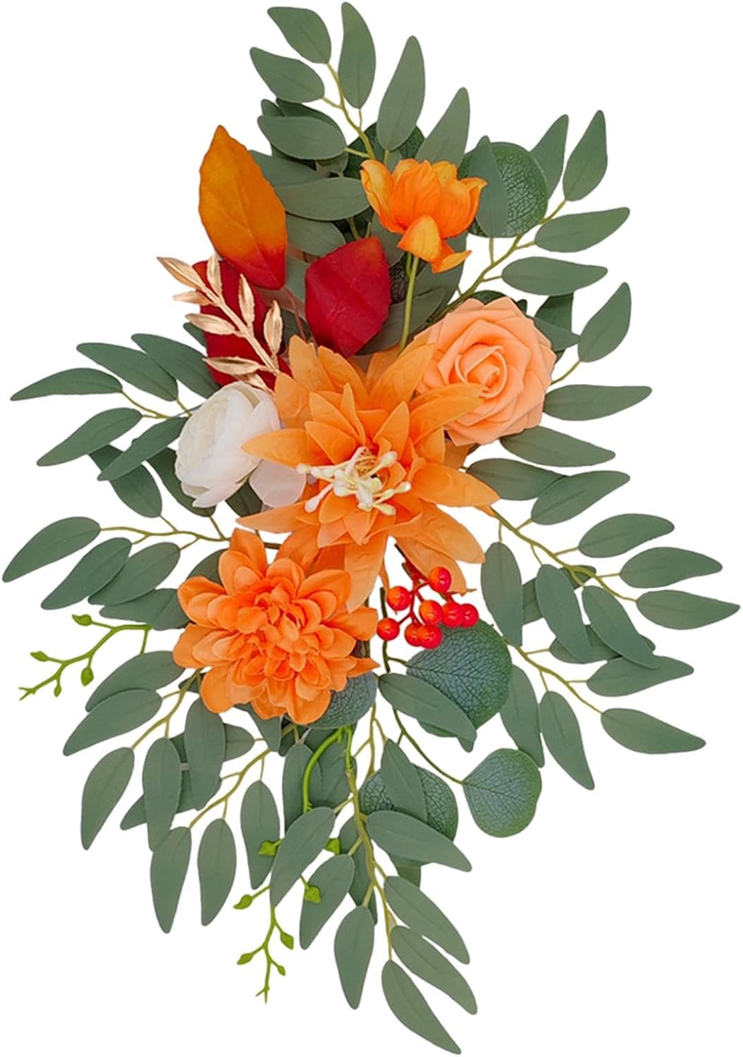 Menolana 2X Artificial Orange Floral Swag Wedding Arch Decor