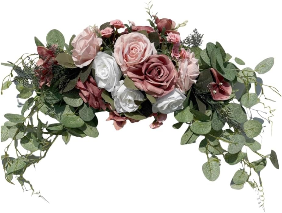 Handmade Wedding Arch Flowers with Silk Peonies and Greenery