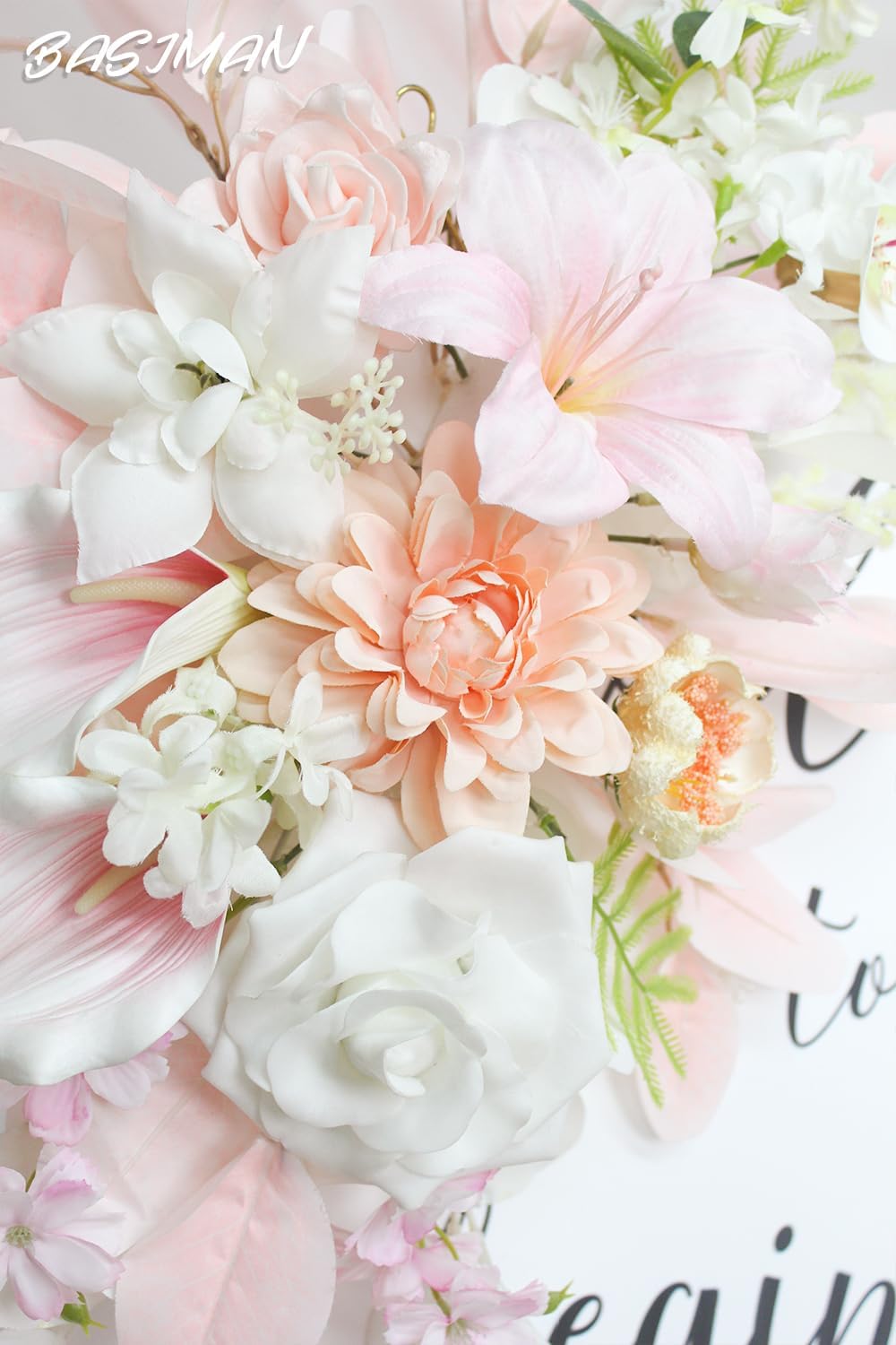 BASIMAN Set of 2 Wedding Flowers and Welcome Sign