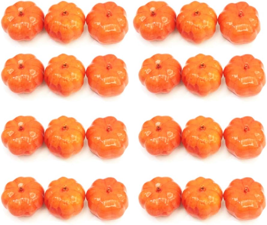 30 pcs Lifelike Artificial Fall Mini Pumpkins for Decor