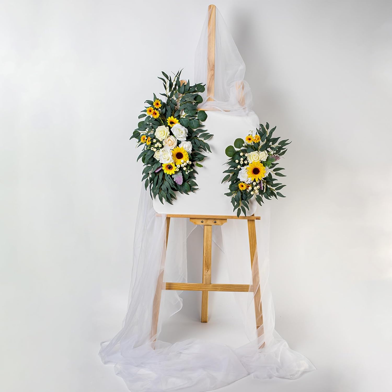 AitnWoy Artificial Wedding Arch Flowers Kit 2PCS Dust Rose