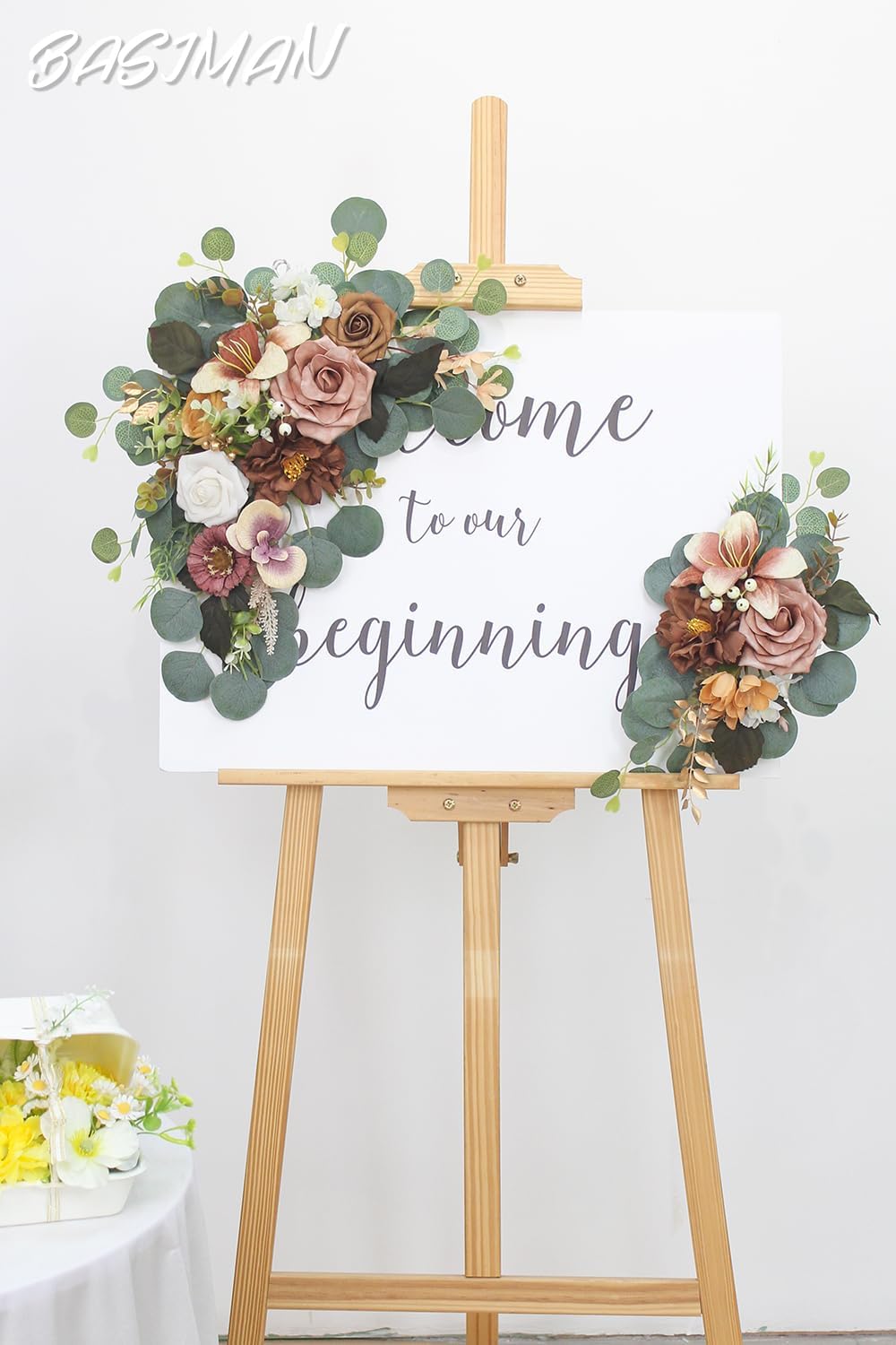 BASIMAN 2pcs Artificial Flowers Wedding Arch Decor