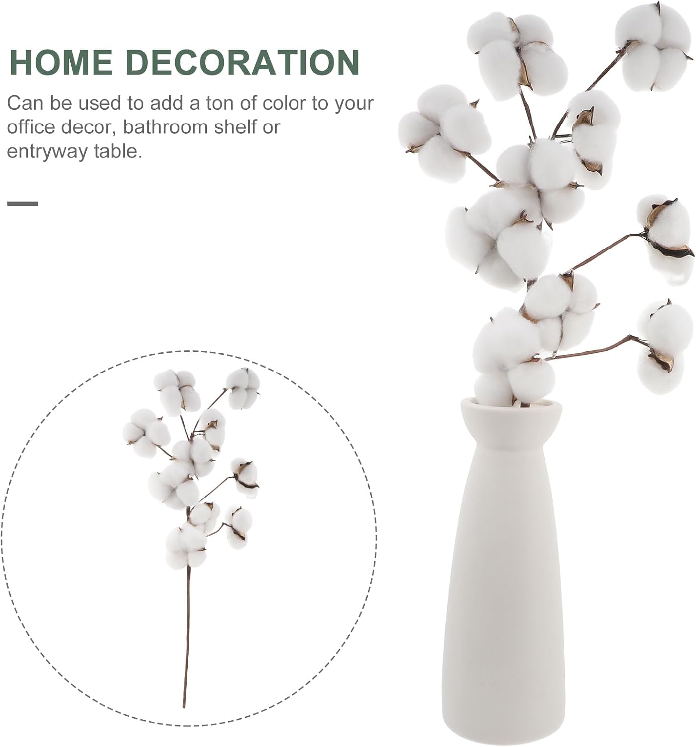 Ciieeo Artificial Cotton Flowers 10 Head Bunches
