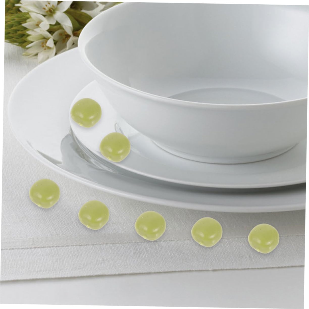 PRETYZOOM 50pcs Lifelike Fake Plastic Peas Decor Prop