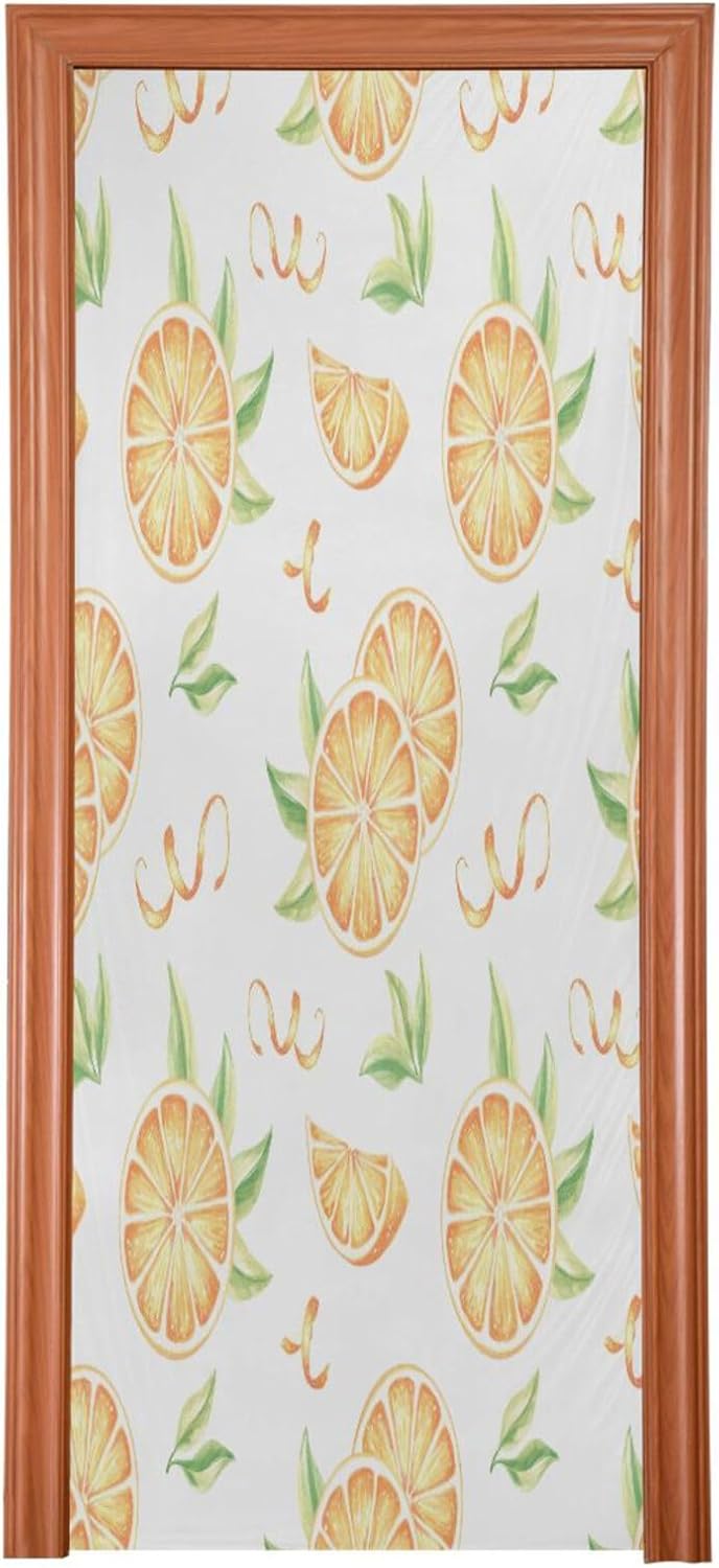 Susiyo Halloween Orange Door Cover Stretch Fabric