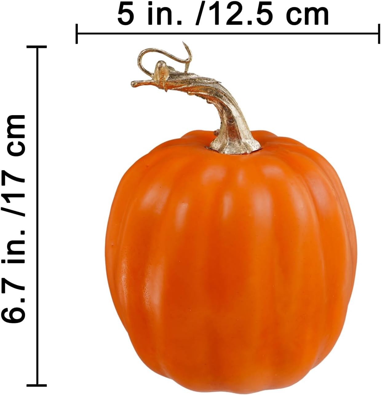Winlyn 4 Pcs Artificial Orange Pumpkins Fall Decor