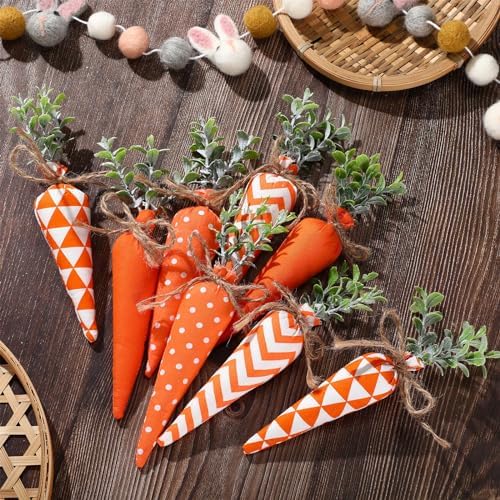 Skylety 8 Pcs Bright Easter Carrot Decorations