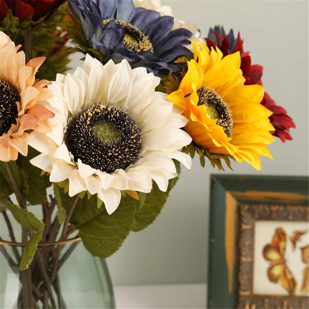 Hawesome Artificial Sunflowers Bouquet 7 Pcs Gold