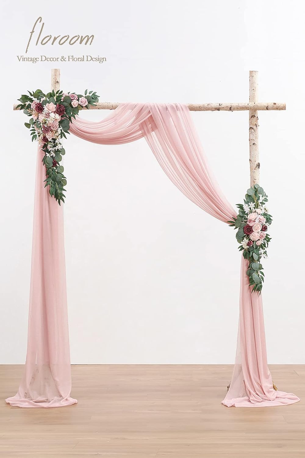 Floroom Arch Flowers with Drapes Kit - 4 Piece Set