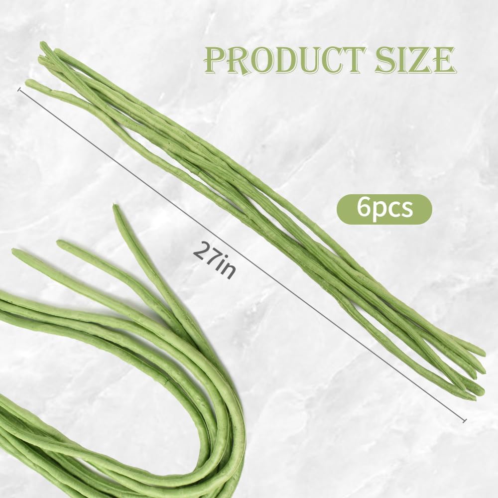 HUIANER Artificial Green Long Beans 6pcs Decor Display Props