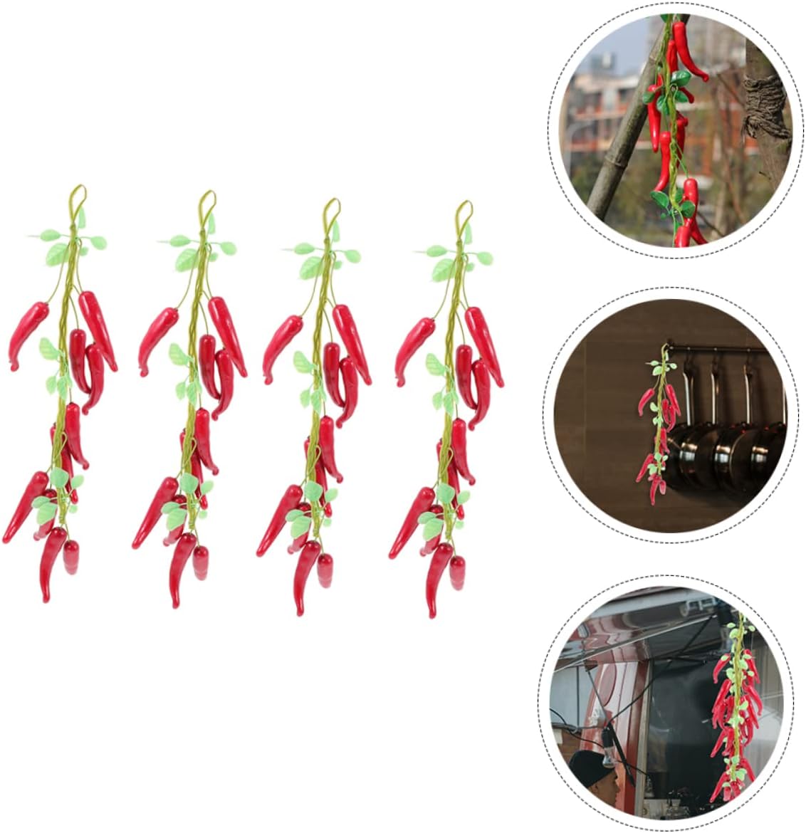 4pcs Simulated Chili Decor Artificial Pepper Farmhouse Hanging Decor
