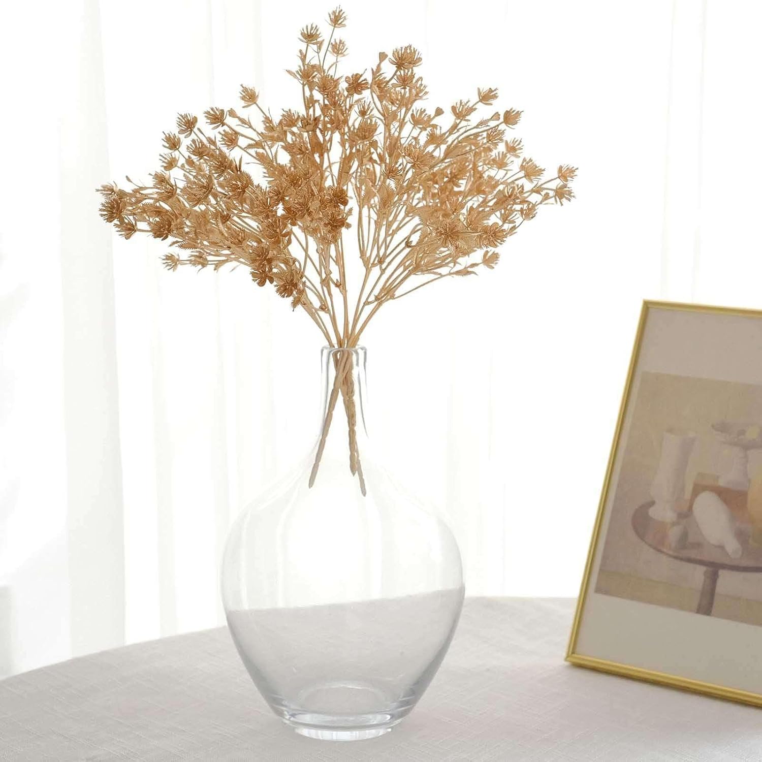 Efavormart 4 Pack Metallic Gold Babys Breath Flower Bouquets