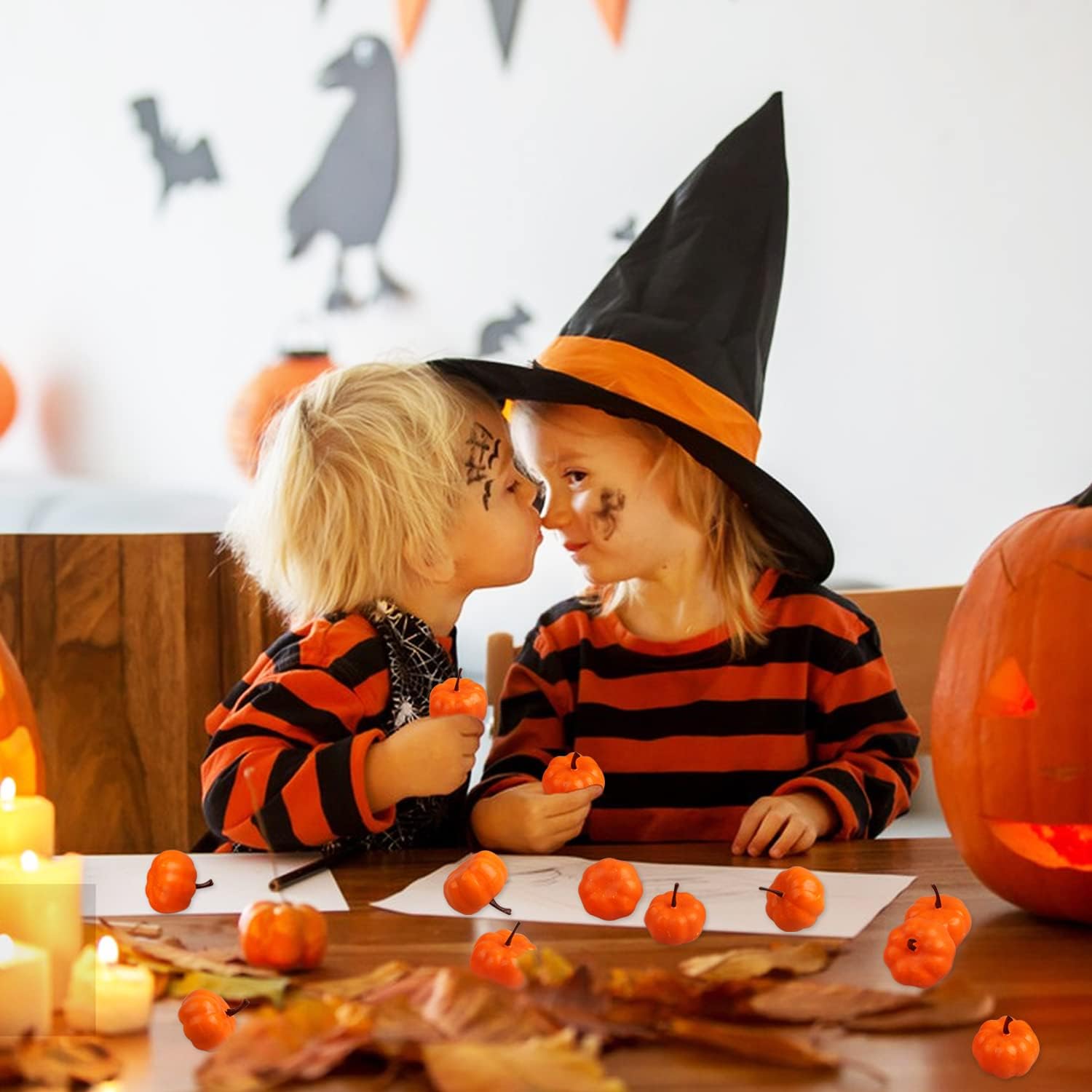 20Pcs Mini Artificial Pumpkins Realistic Fall Decorations