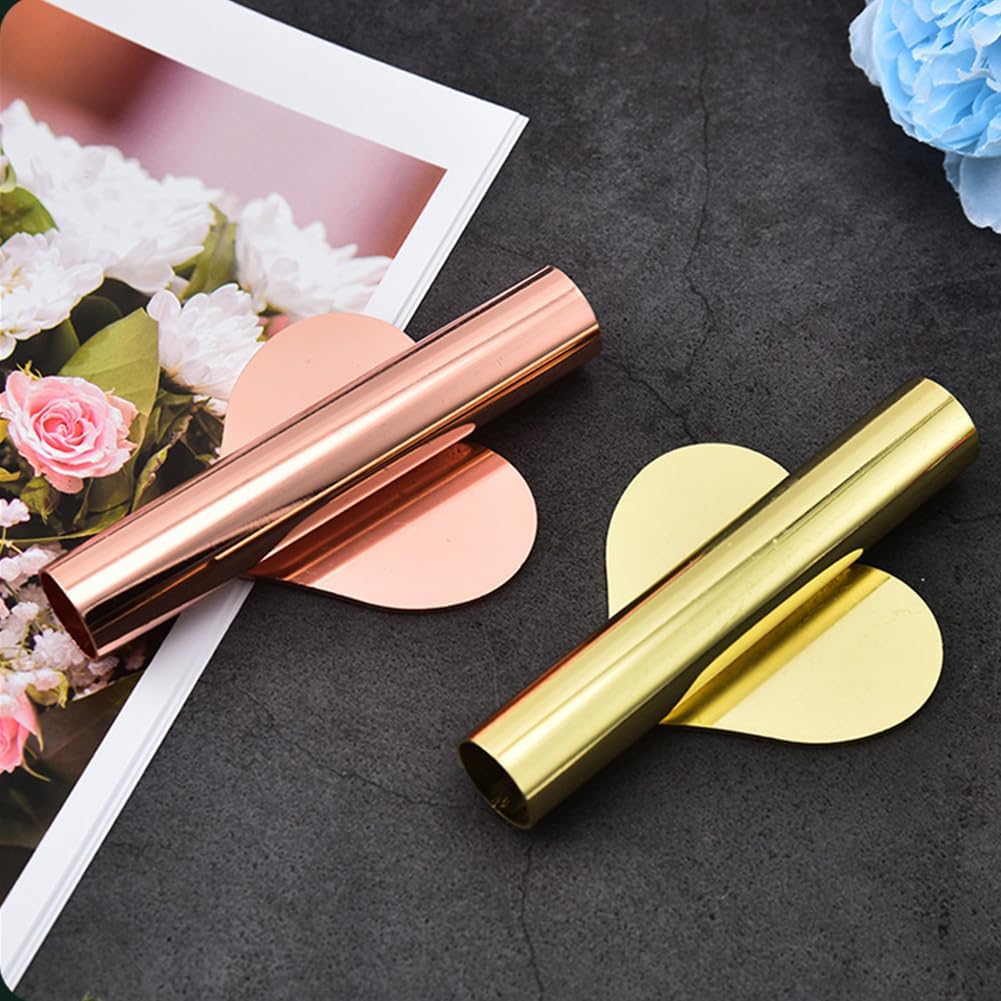 Heart Shaped Wall Mounted Flower Tube in Gold