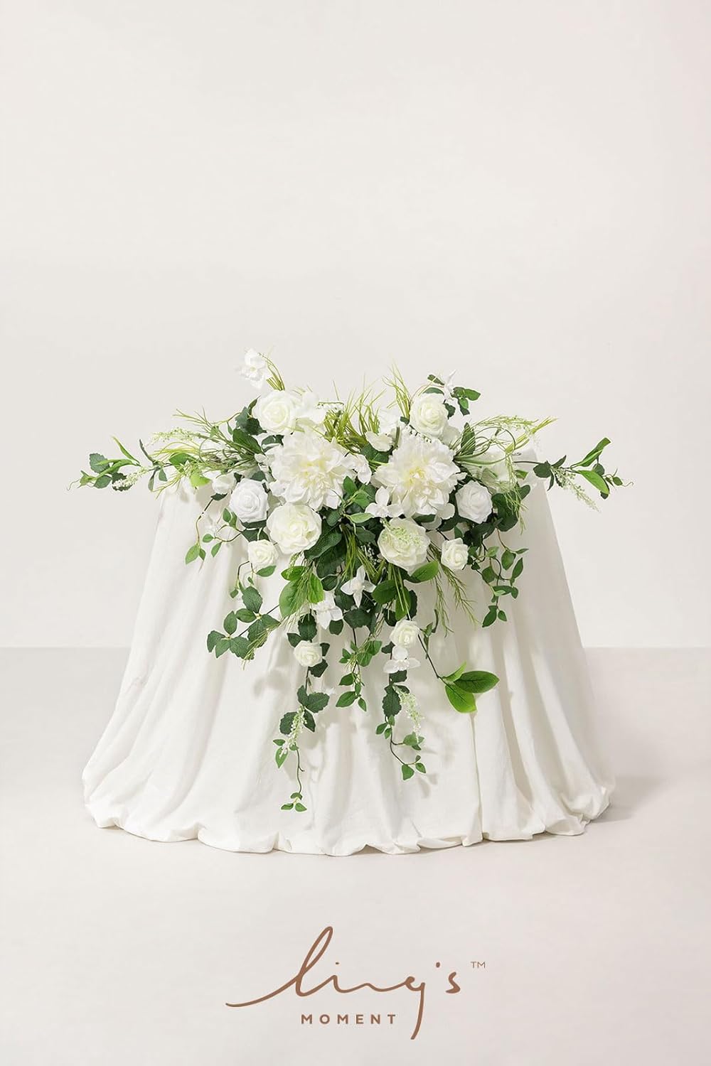 Lings Moment 2PCS White Sage Arch Flowers Artificial Floral Swags Wedding Centerpieces