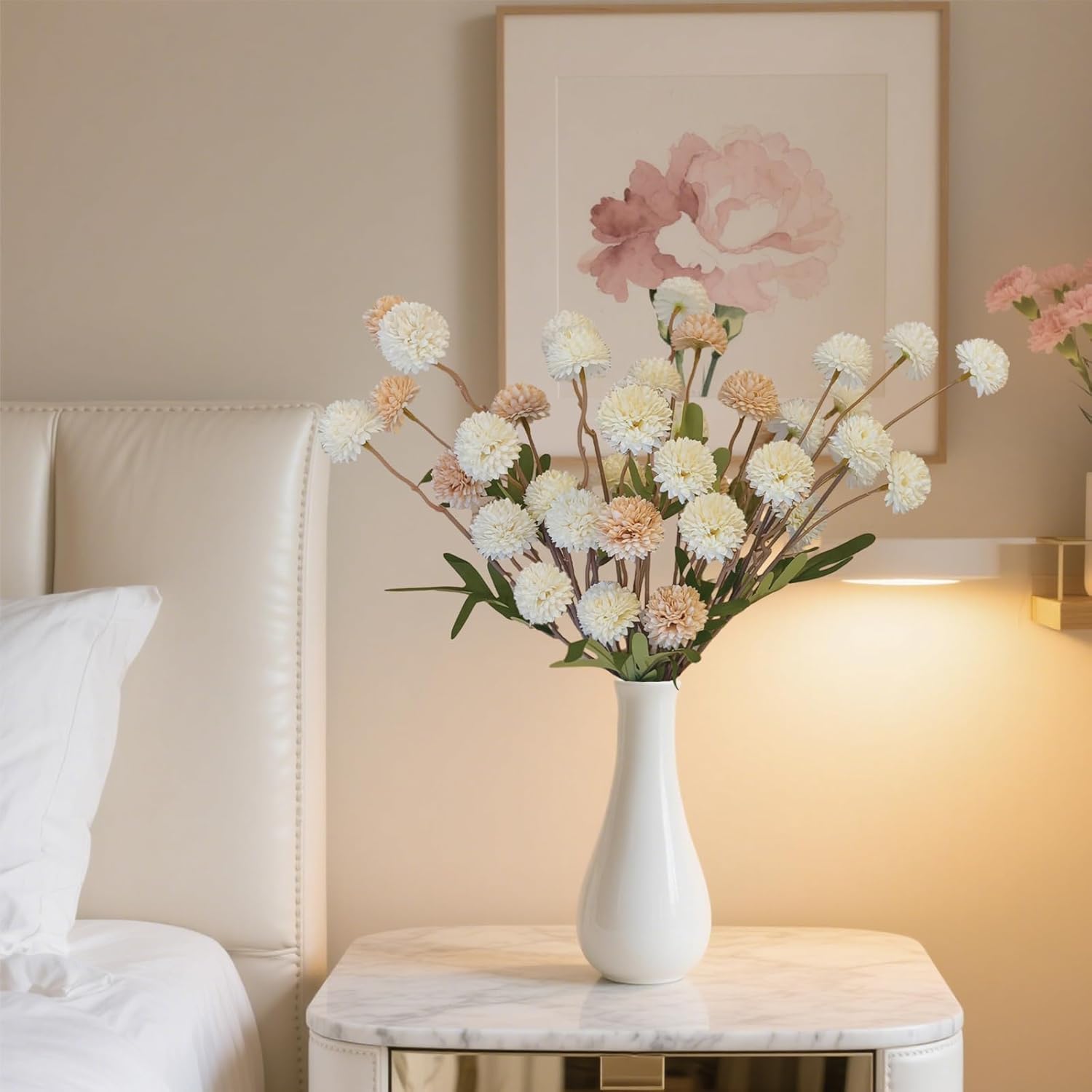 10 Pcs Artificial Mums with Long Stems
