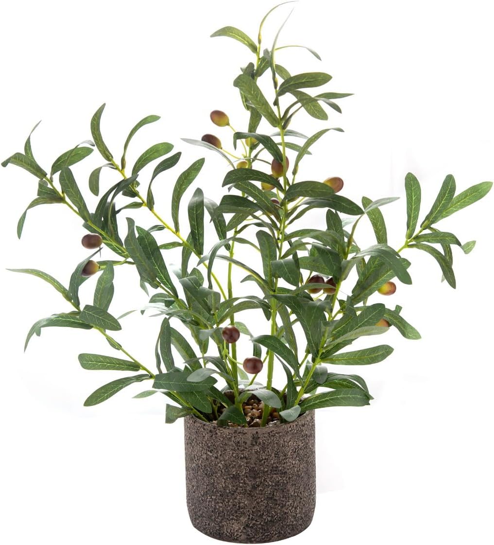 AlphaAcc 18 Inch Artificial Olive Tree with Realistic Fruits and Leaves