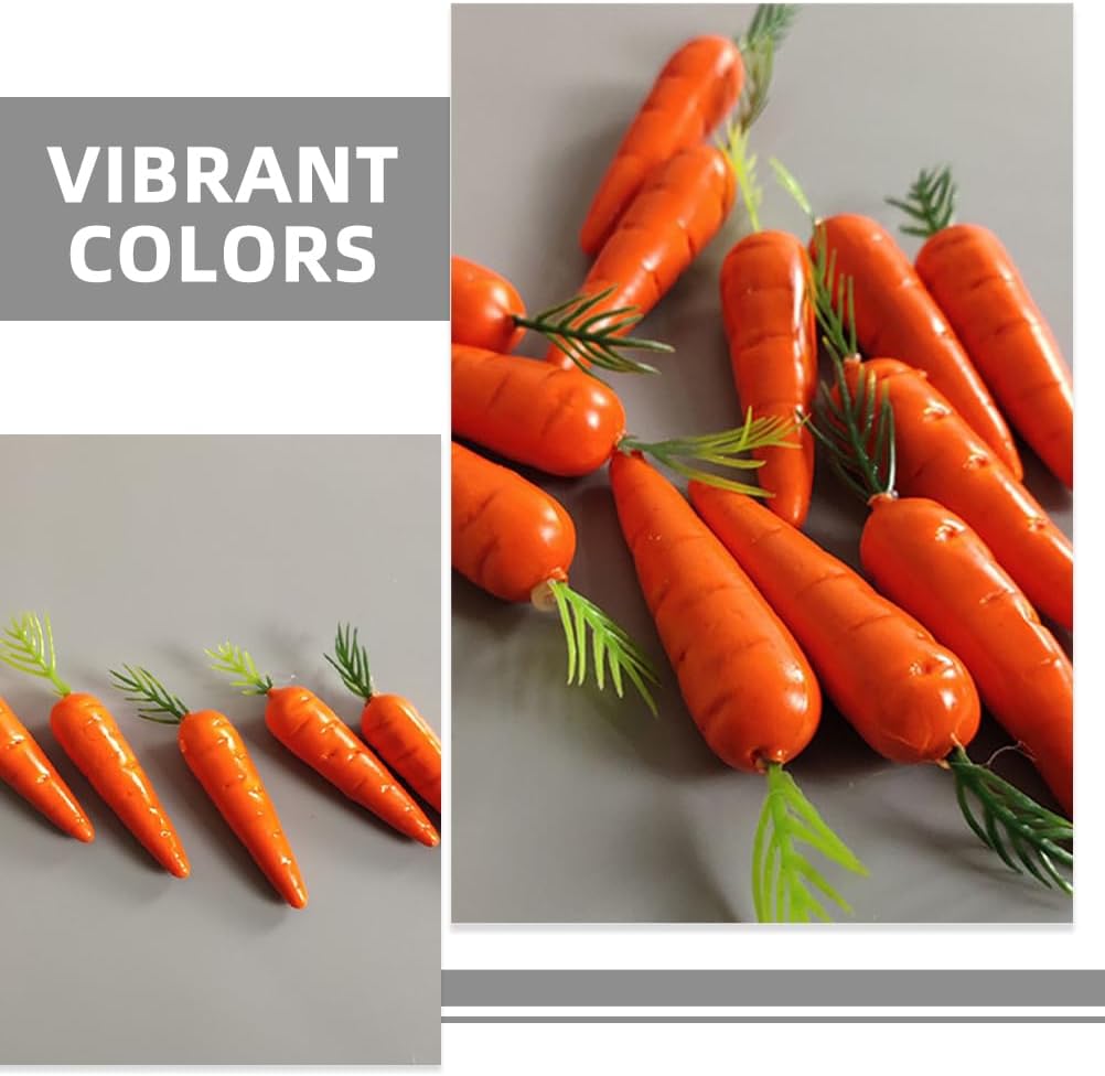 LUOZZY 15 Miniature Lifelike Carrots Artificial Vegetables Decor