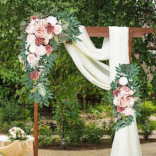 Emivery Dusty Rose Wedding Arch Flowers