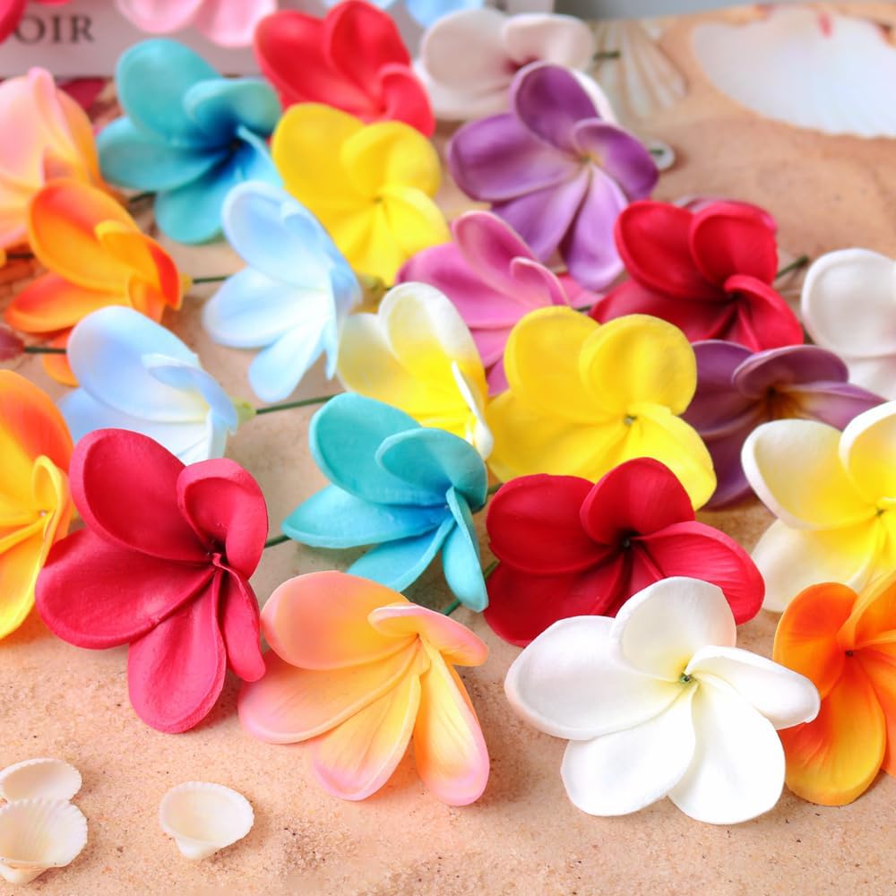 10PCS PU Plumeria Flowers for Wedding and DIY Decor