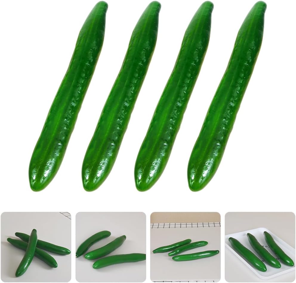 Alipis 4pcs Artificial Green Cucumber Decorations