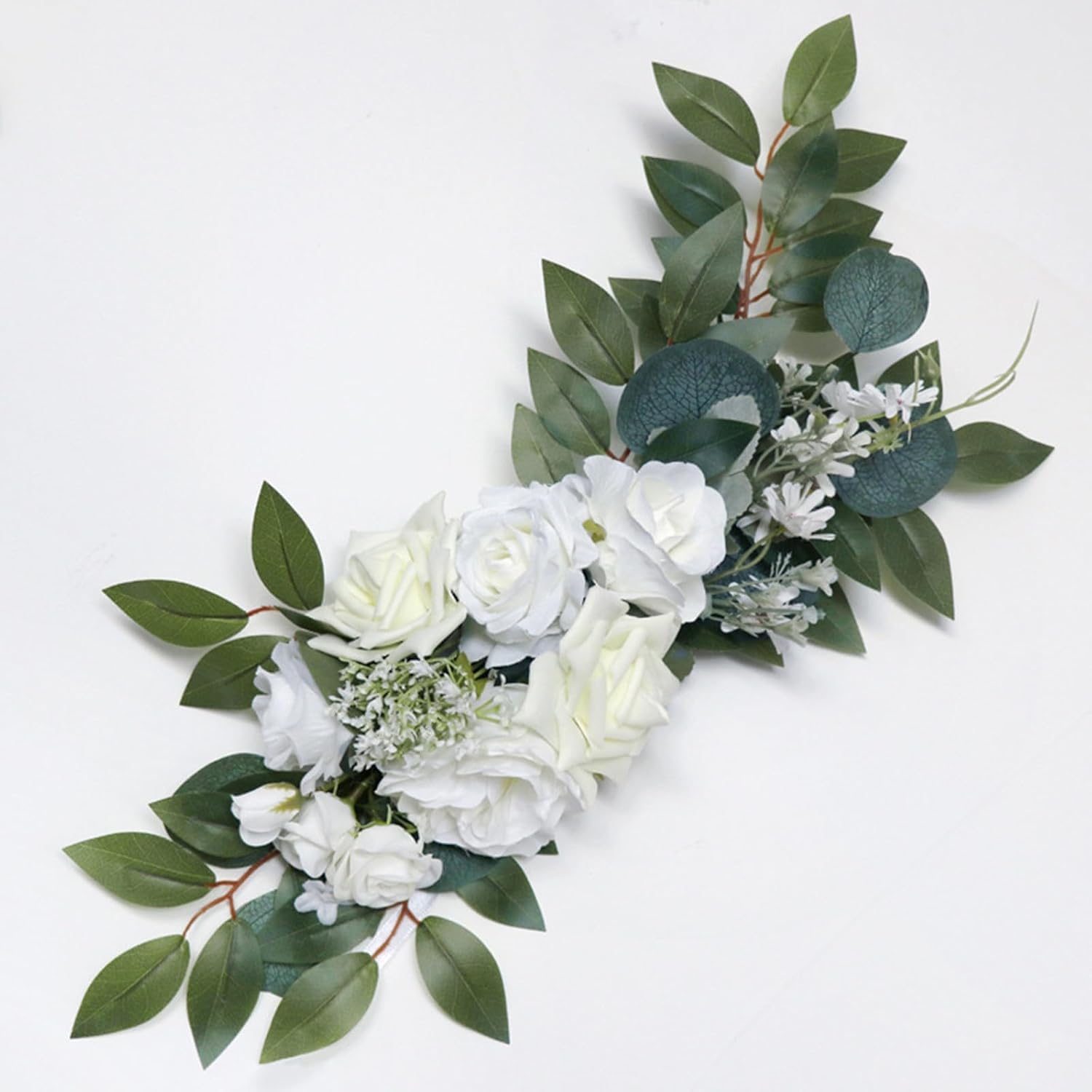 S_SSOY Artificial Wedding Arch Flowers 2 Pack White
