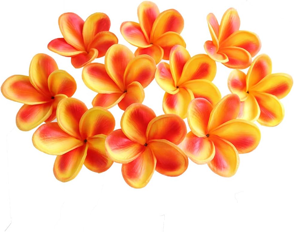10PCS PU Plumeria Flowers for Wedding and DIY Decor