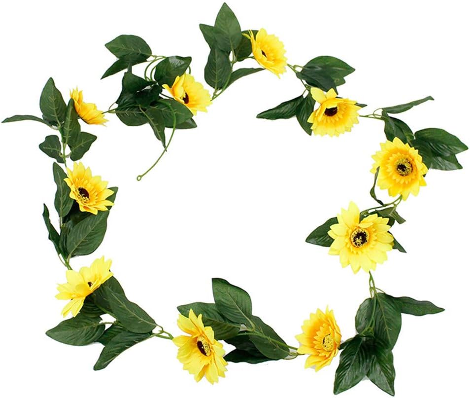 KUPOO 4 Pack Artificial Sunflower Garland