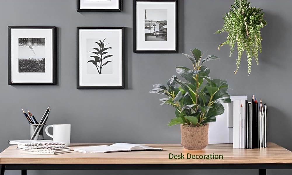 126 Inch Realistic Fake Ficus Plant in Brown Ceramic Vase