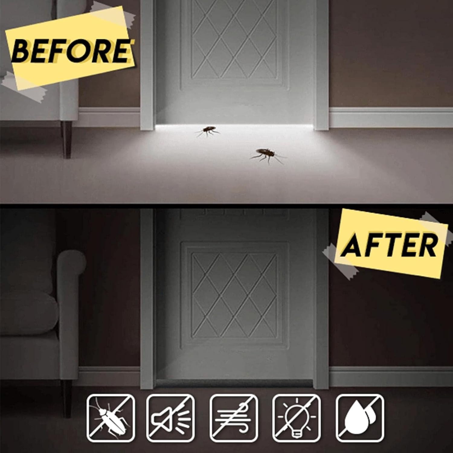 SOULAGRY Under Door Draft Blocker Double Sided Door Sweep