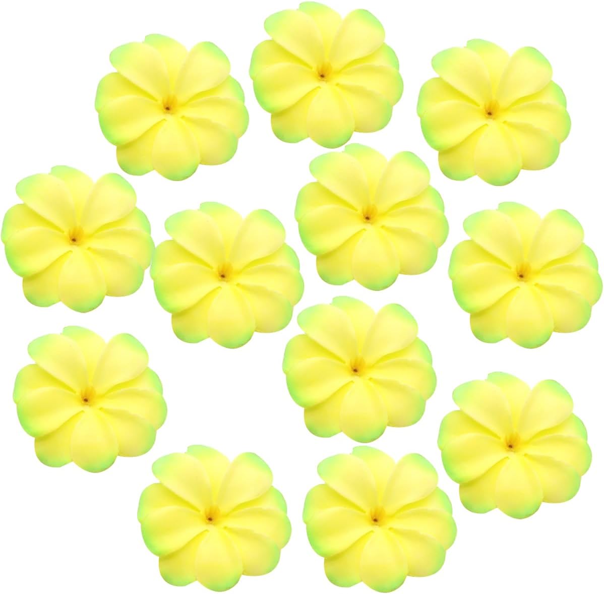 100 Pcs 28 Inch Hawaiian Plumeria Artificial Flower Heads Light Green