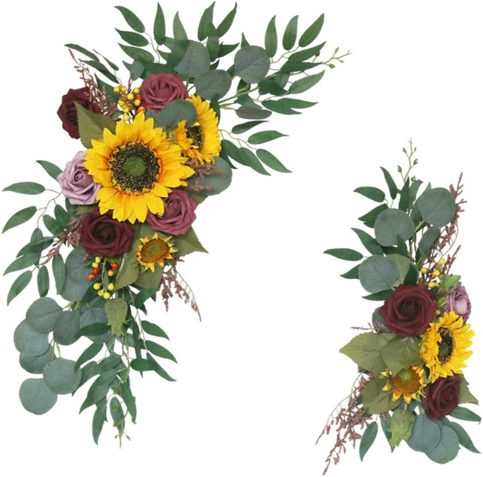 AMLESO Artificial Wedding Arch Flowers Kit 2pcs