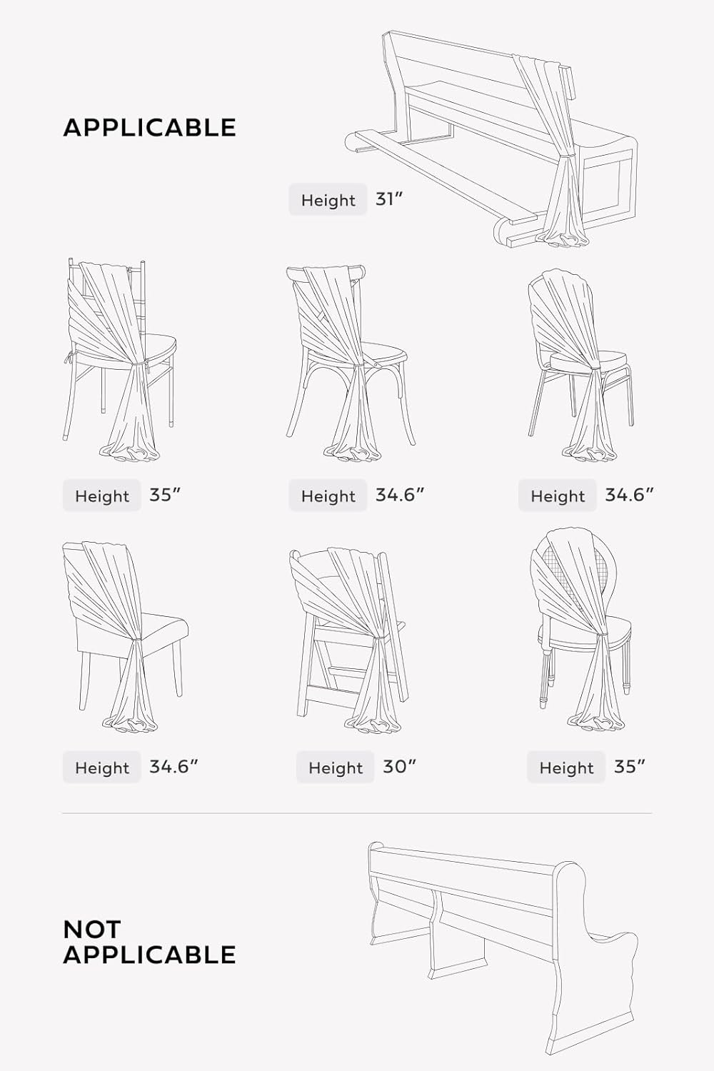 Lings Moment 8pcs Fall Wedding Chair Decorations