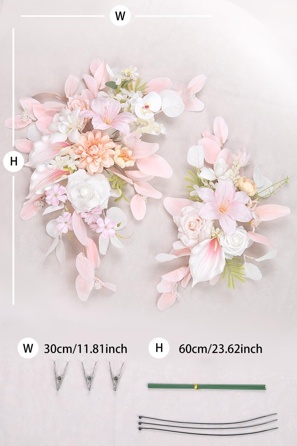 BASIMAN Set of 2 Wedding Flowers and Welcome Sign