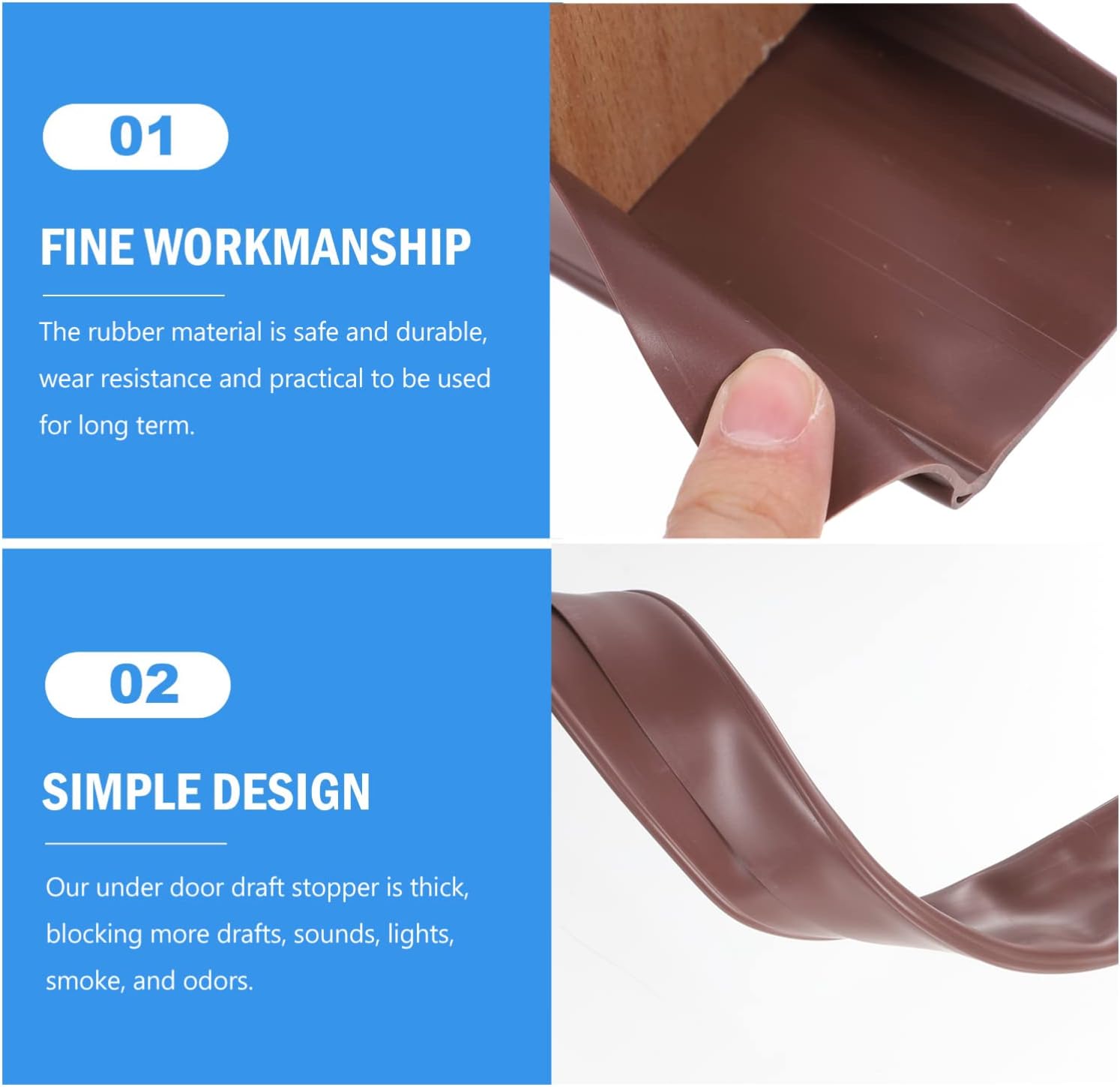Door Gap Filler Bottom Seal Strip for Garage Draft Stopper