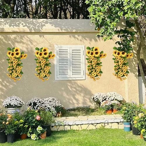 Daily Treasures 2PCS Artificial Hanging Yellow Sunflowers