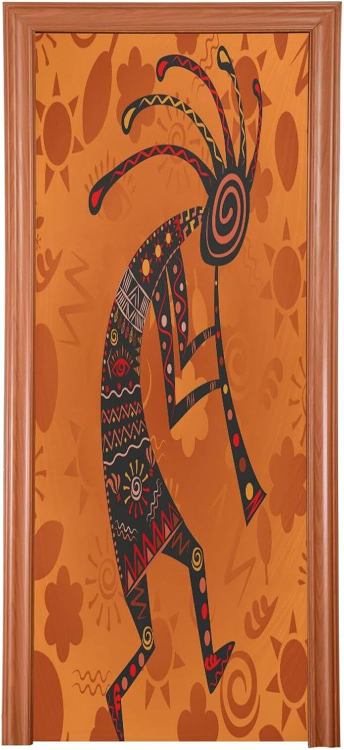 Susiyo African Ancient Deity Halloween Door Cover 32x79 in