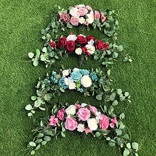 3 Pcs Wedding Arch Flowers Set White Rose Decor