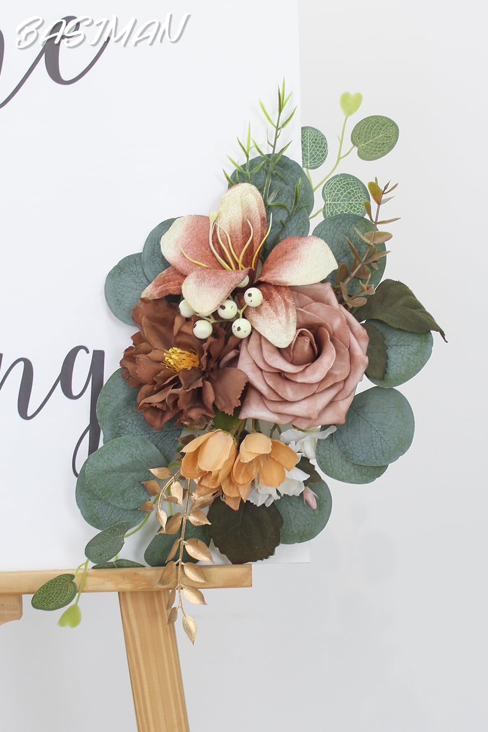 BASIMAN 2pcs Artificial Flowers Wedding Arch Decor