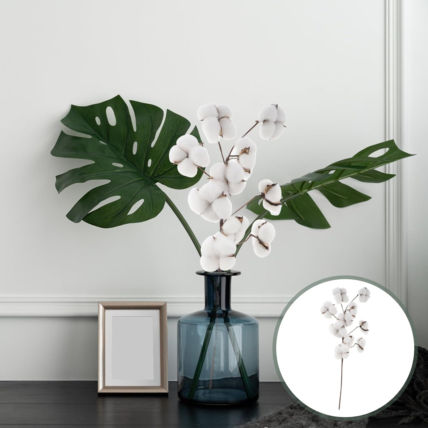 Ciieeo Artificial Cotton Flowers 10 Head Bunches