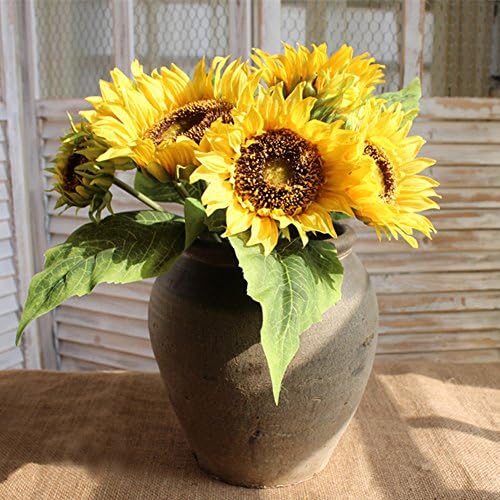 Bringsine Artificial Sunflower Bouquet for Home Wedding Decor