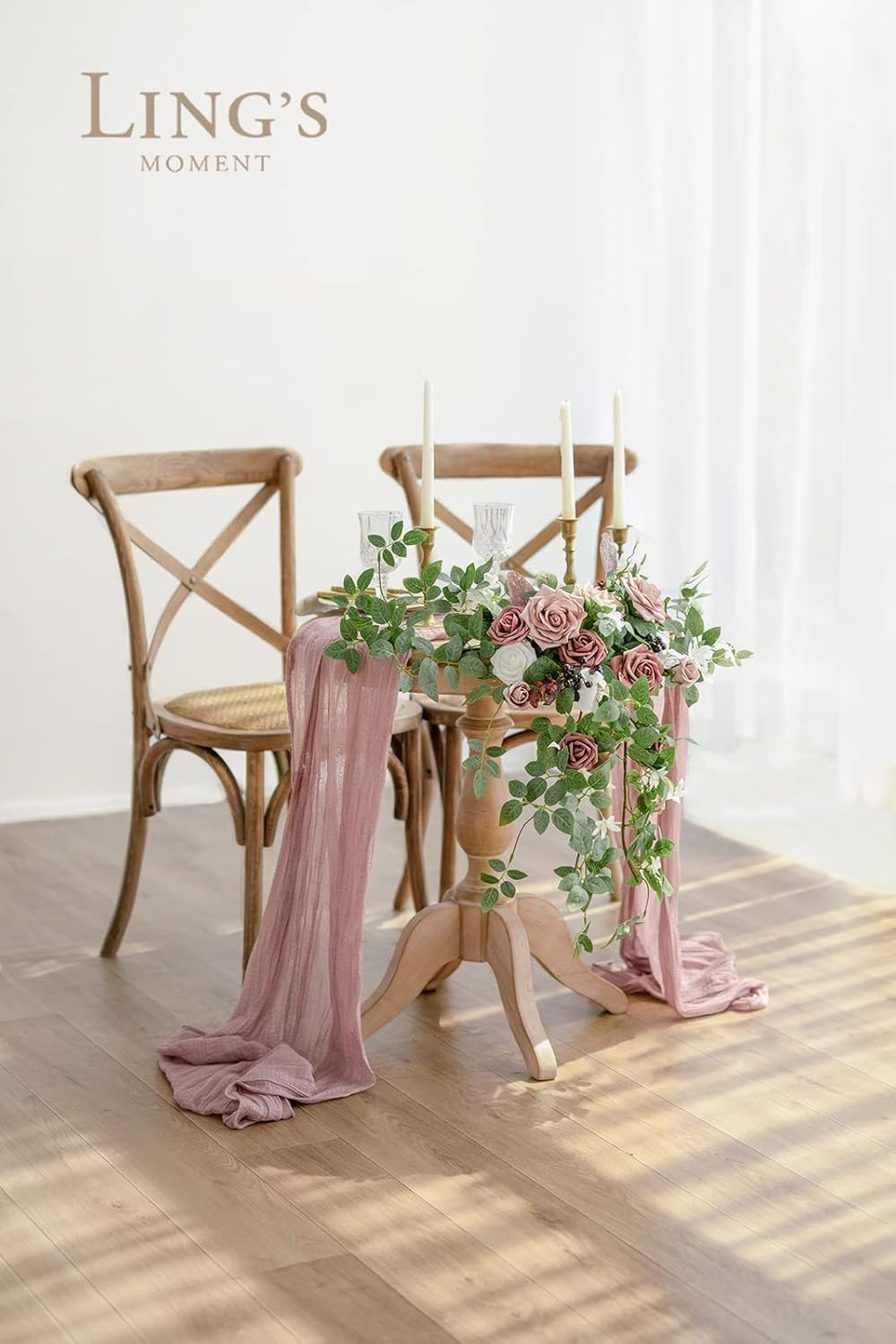 Lings Moment 2PCS Dusty Rose Mauve Artificial Floral Swags