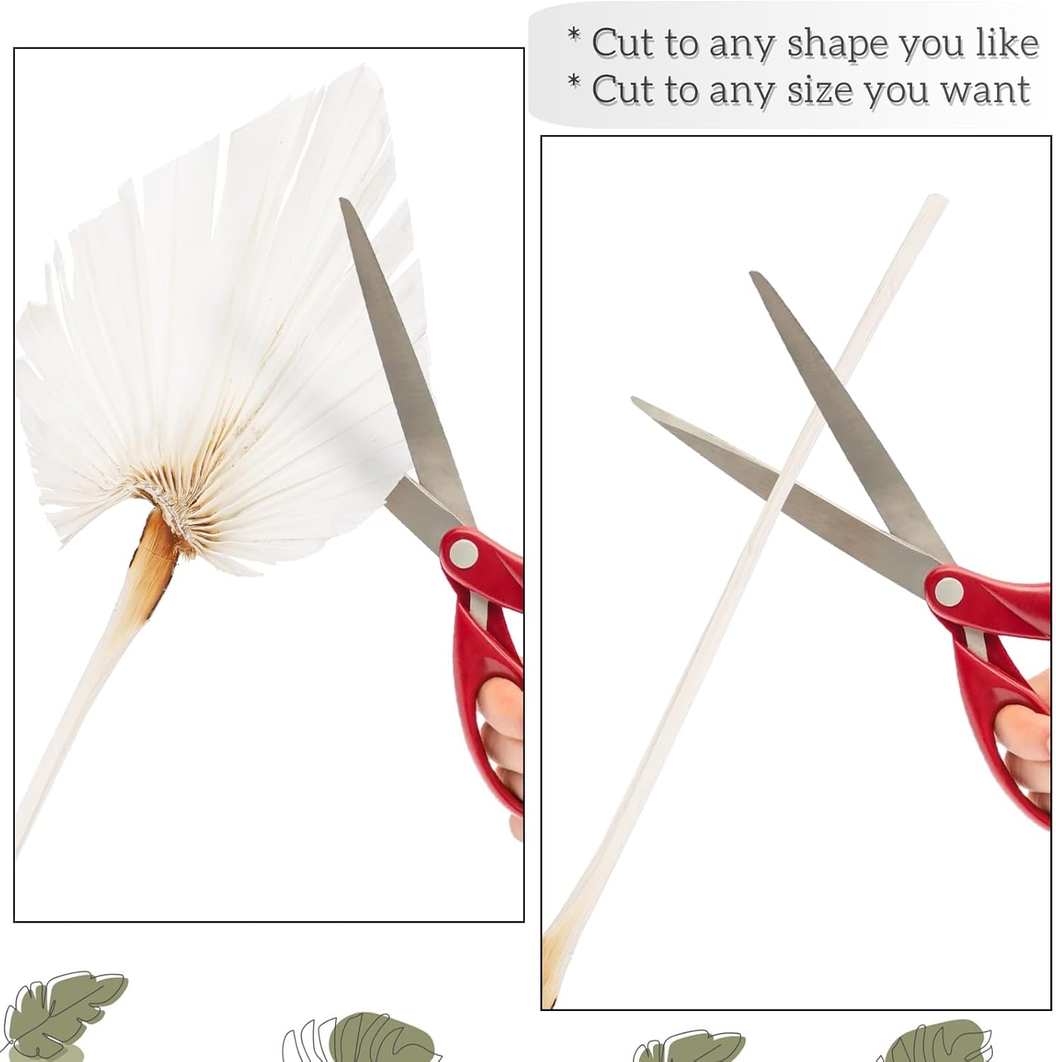 AVLA 12 Pack Boho Dried Palm Leaves with Stem