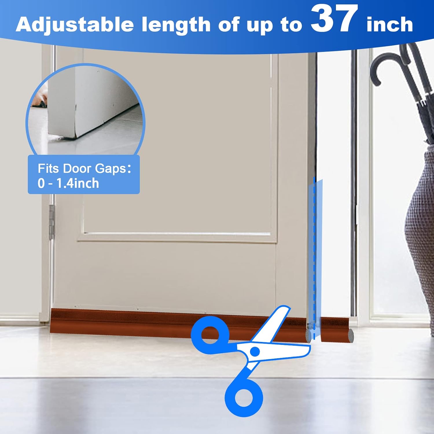 GWSNIO Under Door Draft Stopper 37 Inch Adjustable