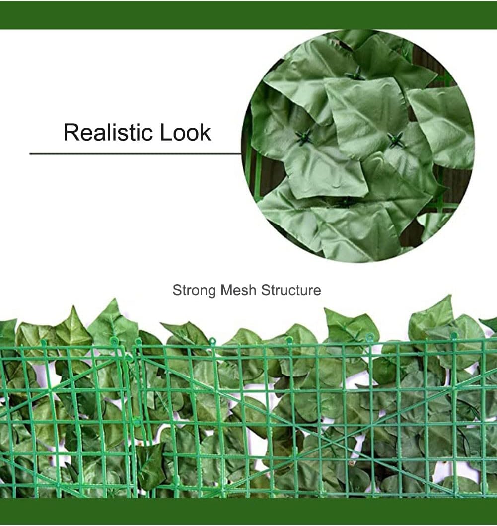 Artificial Ivy Privacy Fence Screen 1x1m Decorative Greenery Wall