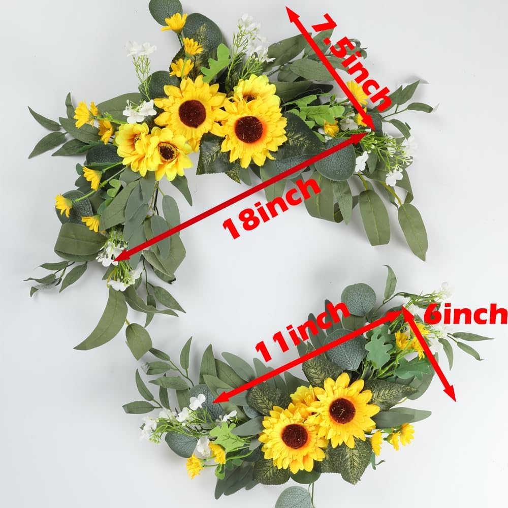 HW 2pcs Artificial Wedding Arch Flowers with Sunflower