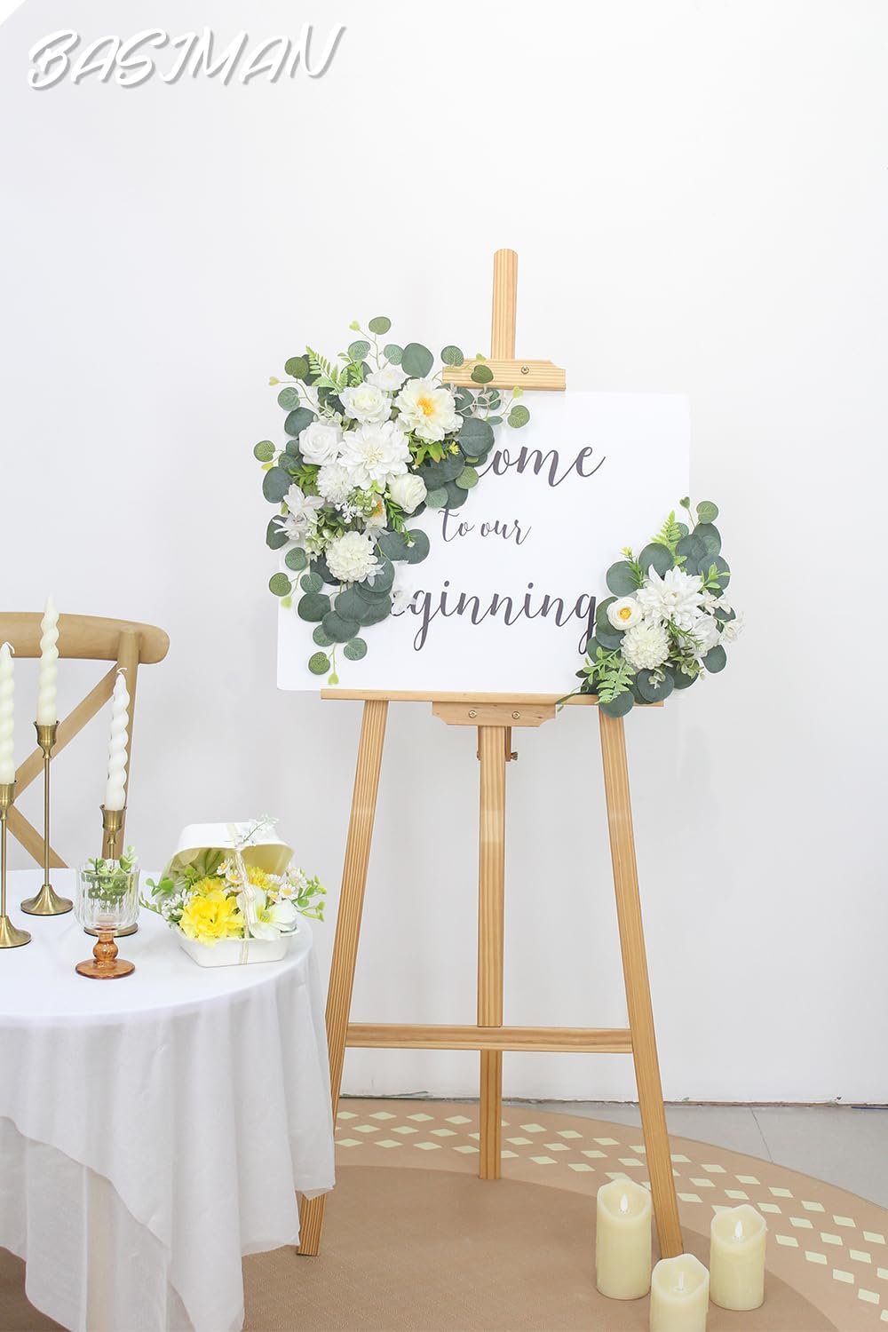 2pcs Wedding Arch Flowers Welcome Sign Decorations